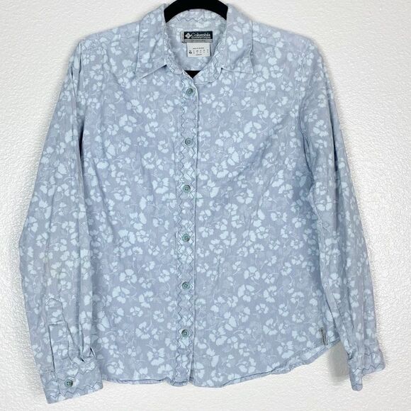 Columbia Floral Button Down Corduroy Blouse - Picture 1 of 4
